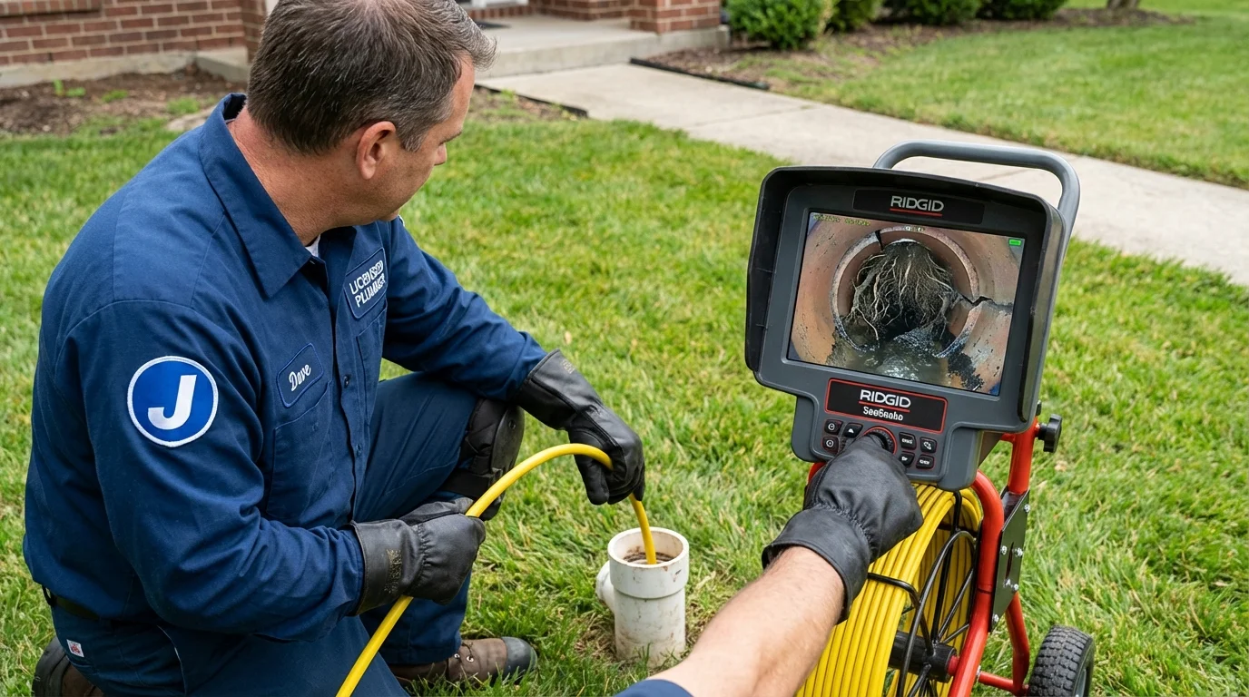 Sewer camera inspection being performed by Johns Plumbing LLC in Medford